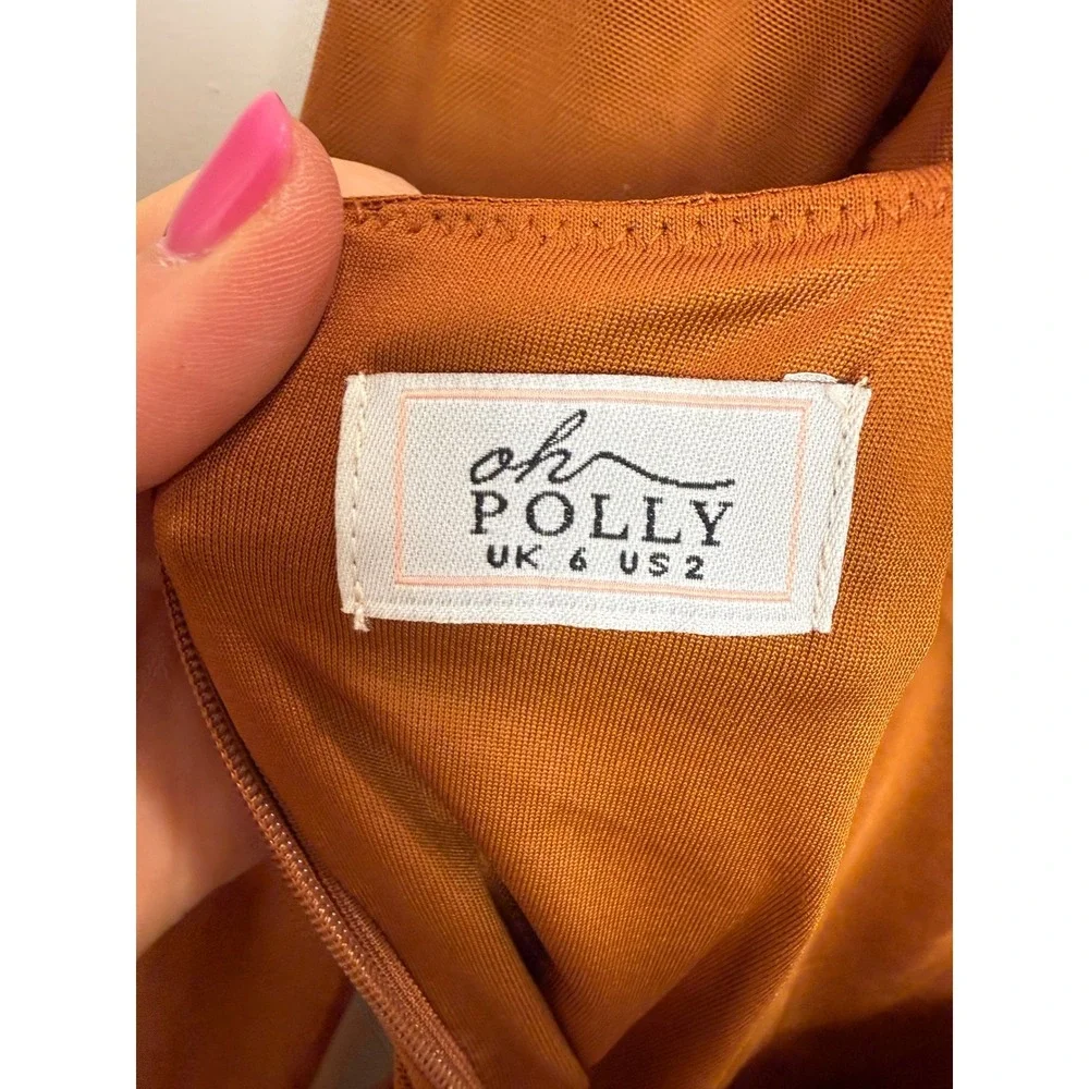 Oh Polly Corset Long Sleeve Mesh Mini Dress Baddie Hot Rouched Sheer Brown 2 - Picture 11 of 13